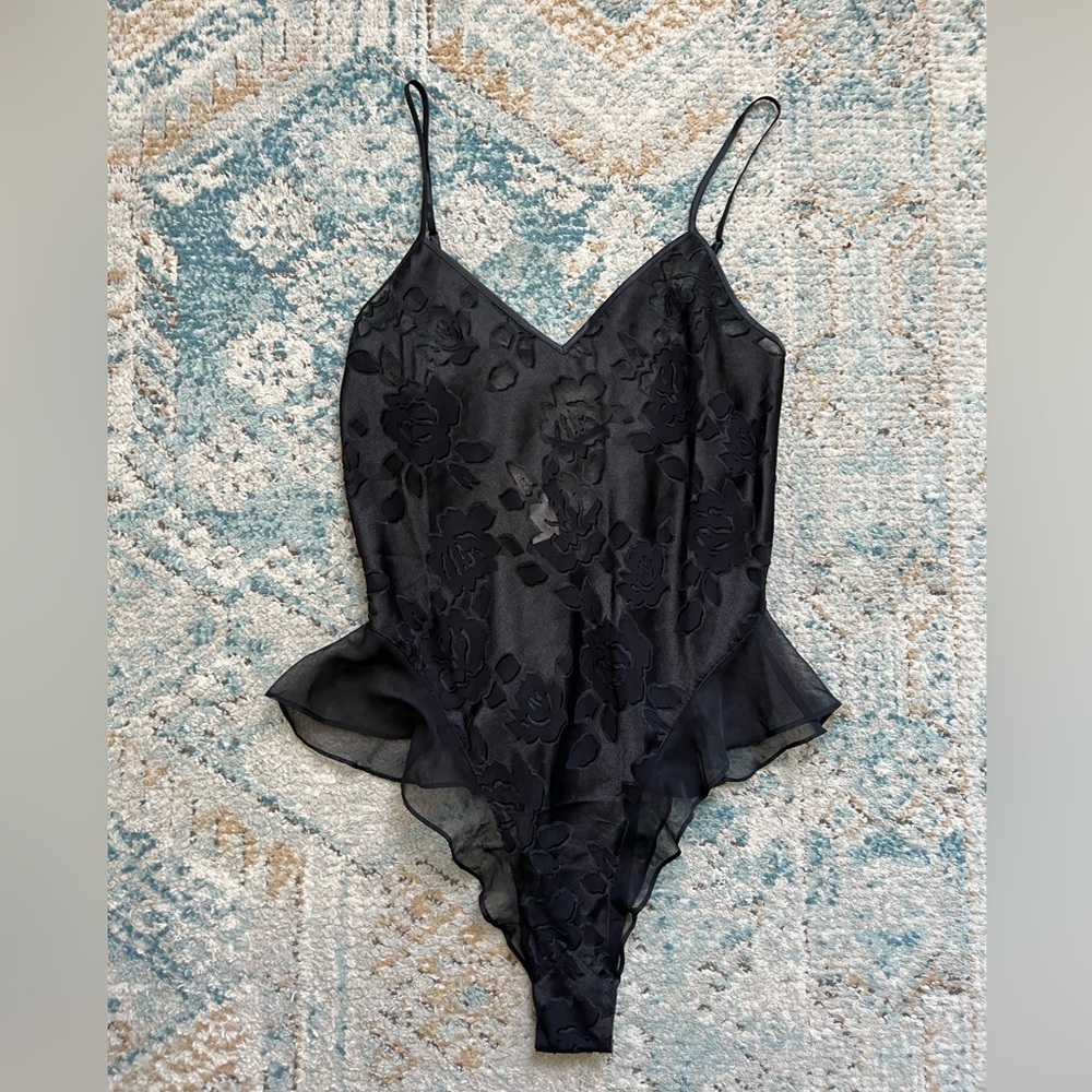 [Victoria Secret] Vintage Black Sheer Bodysuit Teddy- Size M